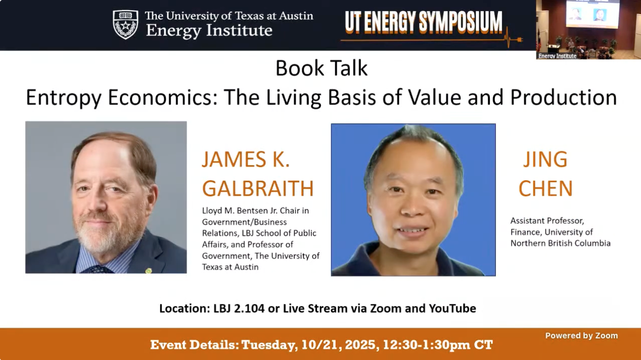 Book Talk – Entropy Economics: The Living Basis of Value and Production – Energy Institute